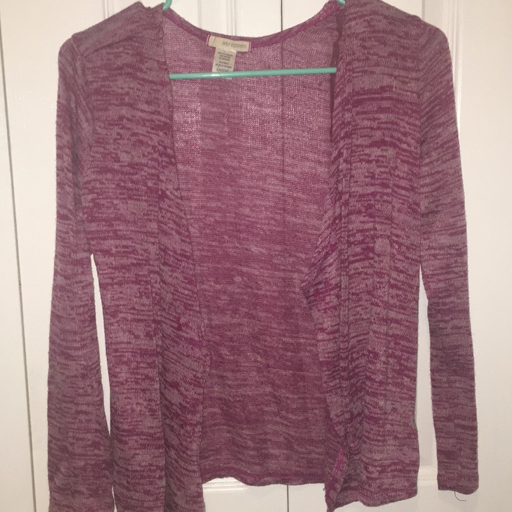 Purple and white cardigan